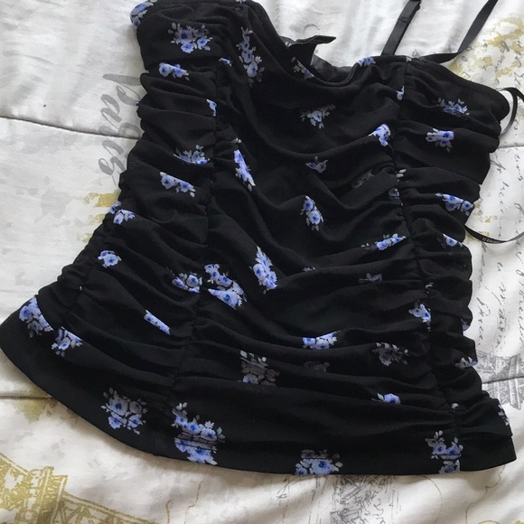 Black Floral Tank top Cami - Picture 6 of 7